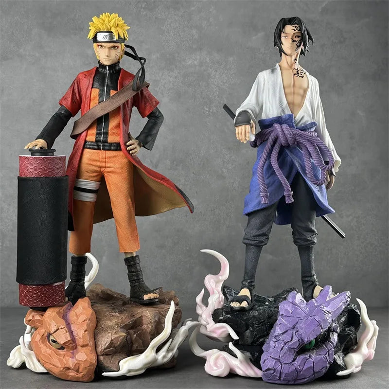 Anime Figure Reel Uzumaki Sasuke Uchiha Figurine Standing Pvc Statue Desktop Ornament Collection Toy Christmas Birthday Gift