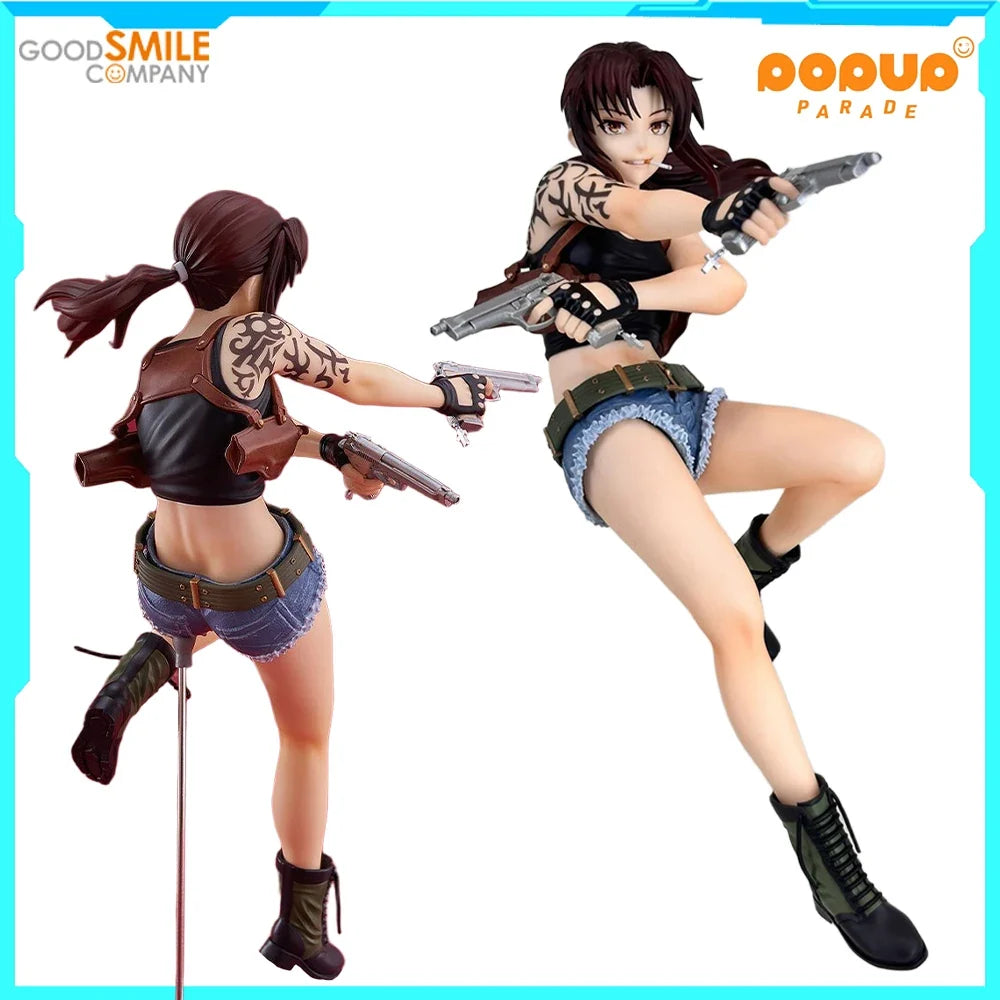 100% Original Good Smile Company Pop Up Parade Black Lagoon Revy Anime Figure Model Decoration Garage Kit Birthday Gift Kawaii