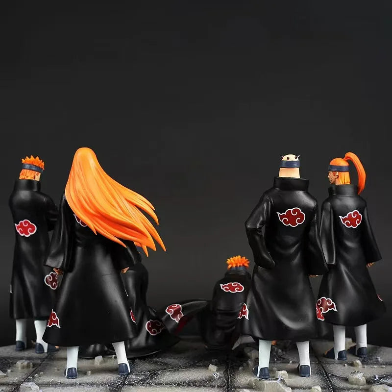 37cm Naruto Akatsuki Figure 6 Pcs/Set Uchiha Itachi Madara Konan Hidan Ninja Super Anime Scene Figurine Decoration Model Toys