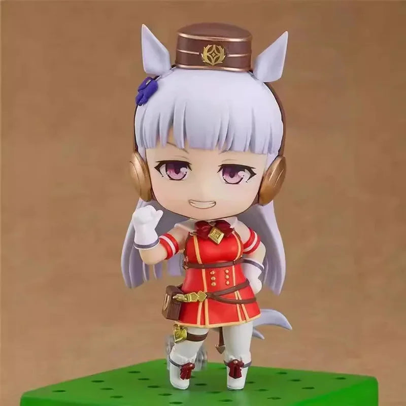 10cm Umamusume Mini Figure Set Anime Desktop Collectible Statues with Base Cute Race Girl Figures for Fans 6pcs