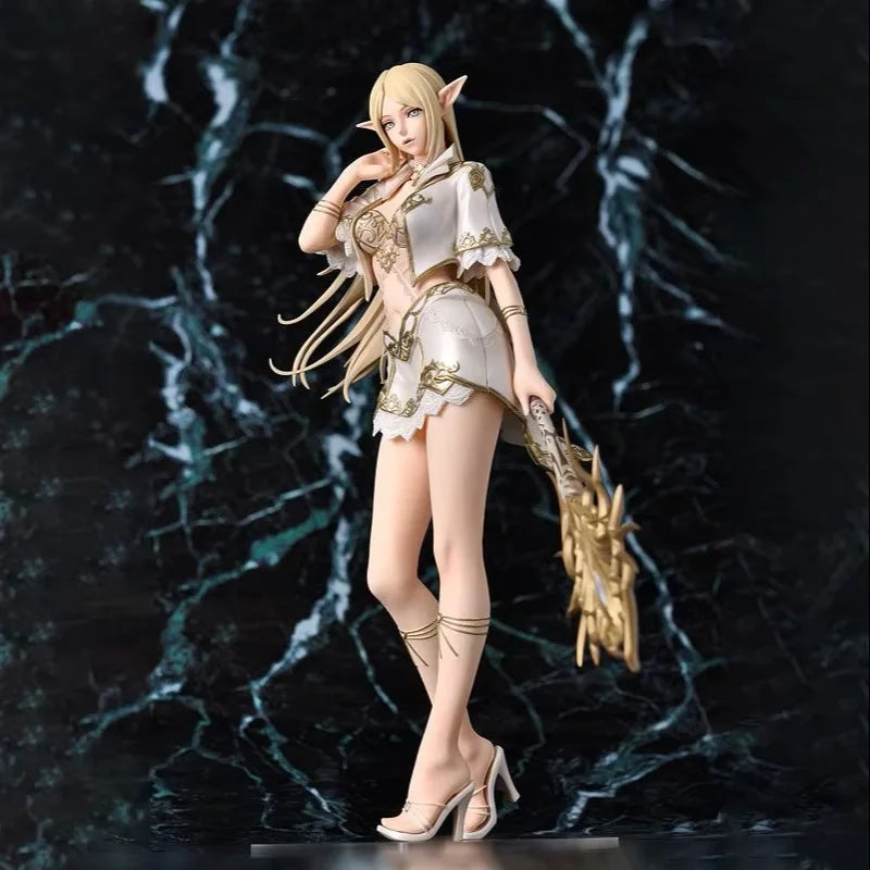 24cm Anime Figure White Elf/Drow Girl Mage Pvc Action Figures Collection Model Desktop Decoration Kid Trendy Toys Gifts