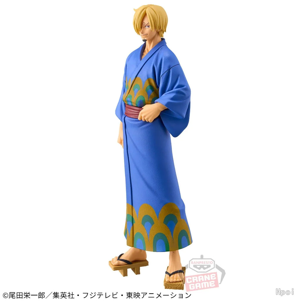 Anime One Piece DXF Figure Wanno Country 17cm Vinsmoke Sanji Roronoa Zoro Model Toy Decoration Collection Children Birthday Gift