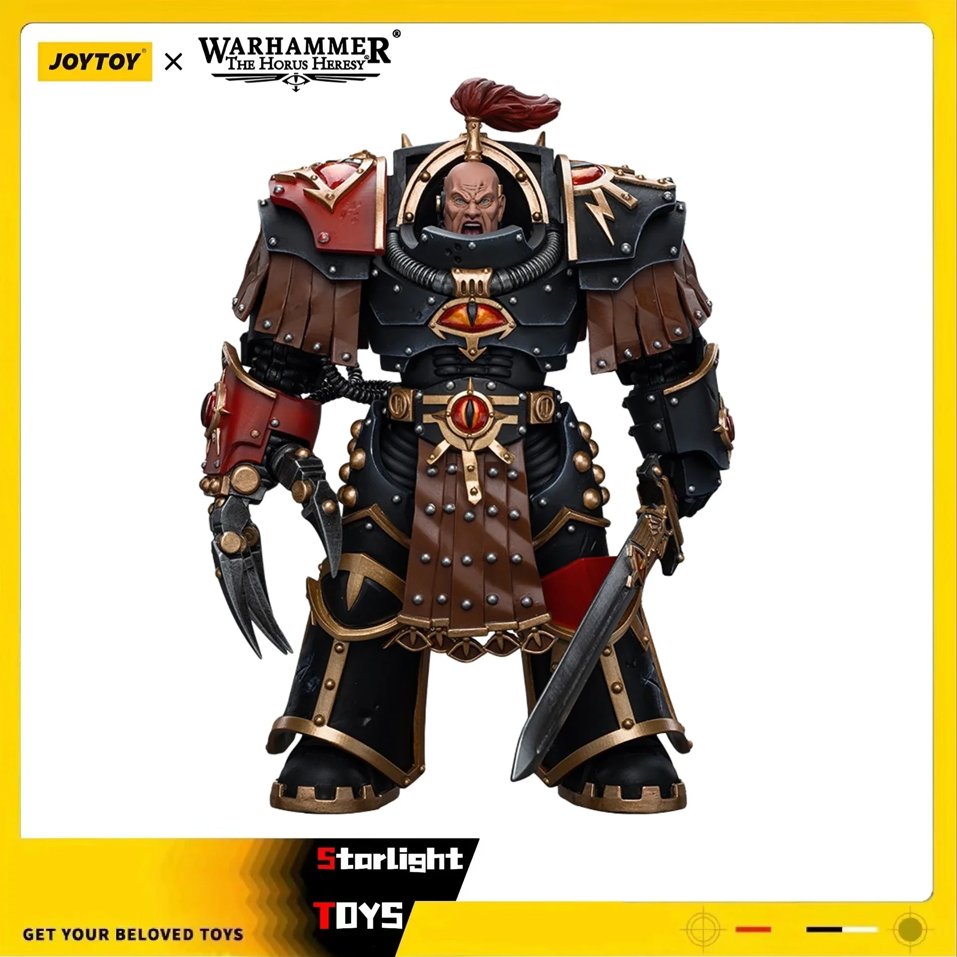 JOYTOY 1/18 Action Figure Warhammer 40K Sons of Horus Ezekyle Abaddon First Captain of The XVith Legion Model Toy Gifts