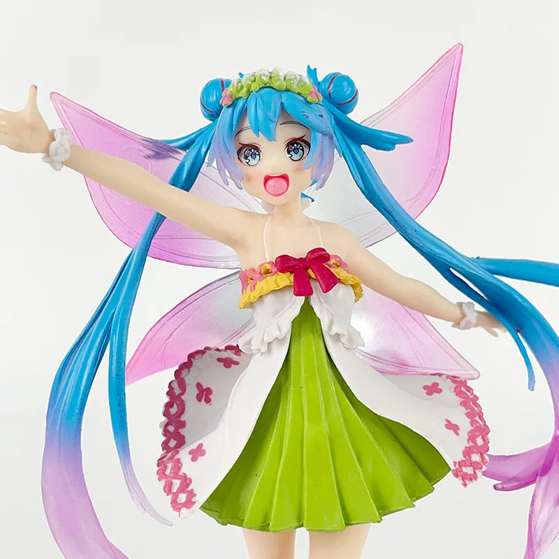 18CM Anime Hatsune Miku Four Seasons Series Spring Spirit Kawayi Dress Dress Up Model Toy Gift Collection Action Figure PVC