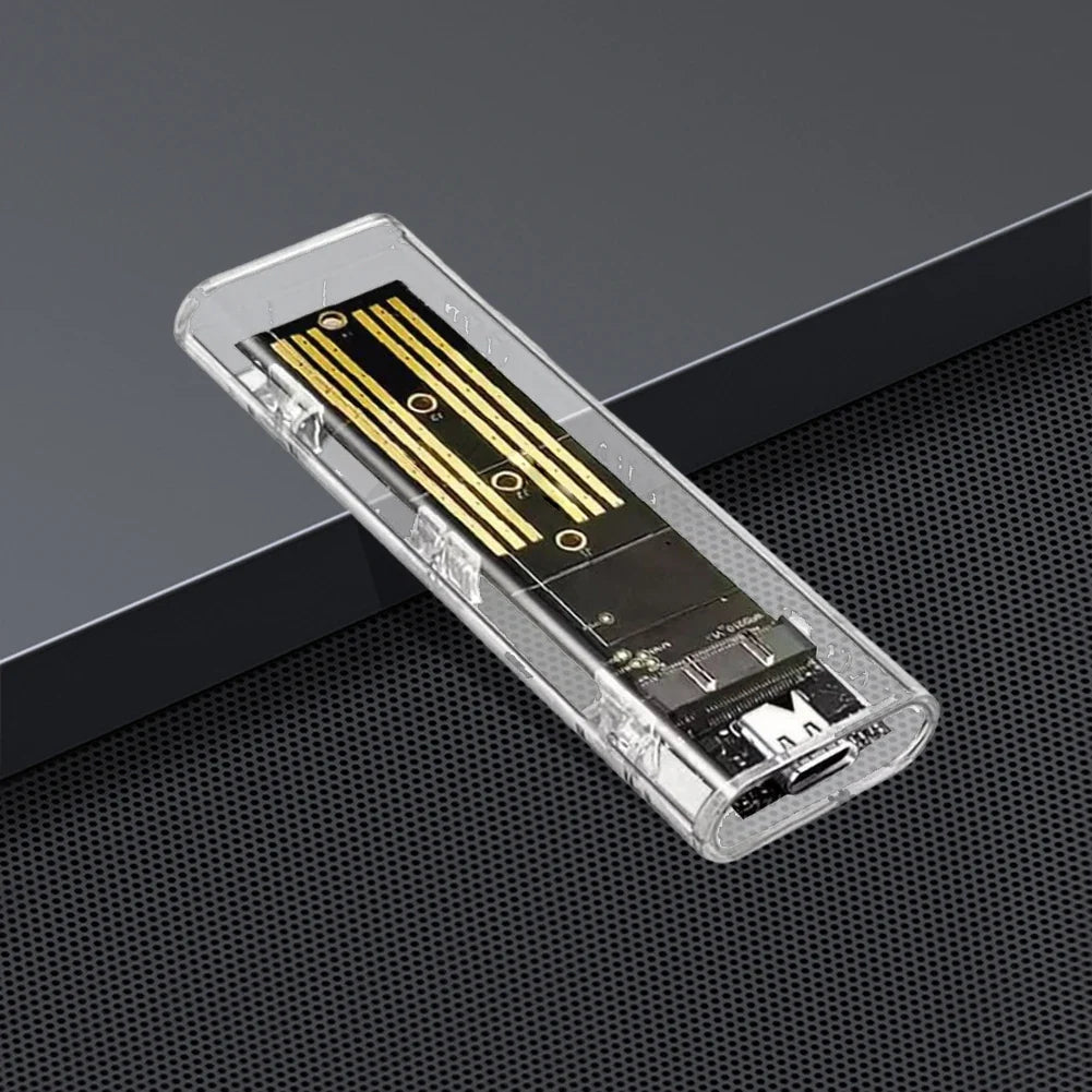 M.2 NGFF SATA Type C USB 3.1 Transparent External SSD Case 10Gbps Hard Disk Case SSD Enclosure for 2230/2242/2260/2280