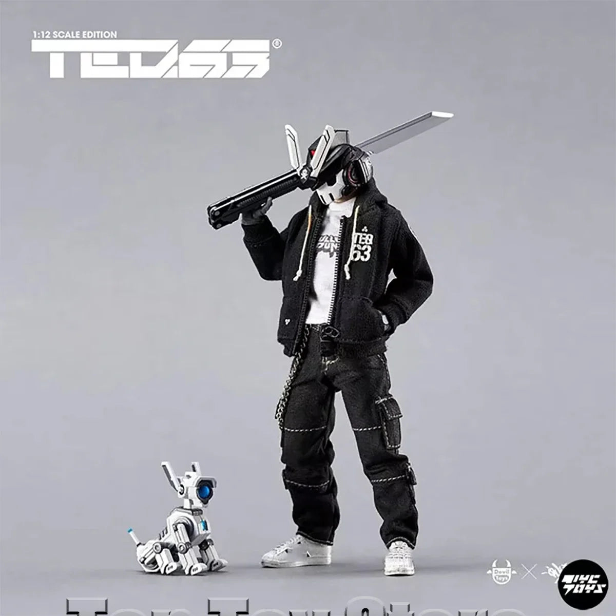 Devil toys Quiccs TEQ63 SRCH K9 Dog Motorcycle 1/12 Mech Warrior black with Movable Action Figure toy Set Model for Fans Holiday