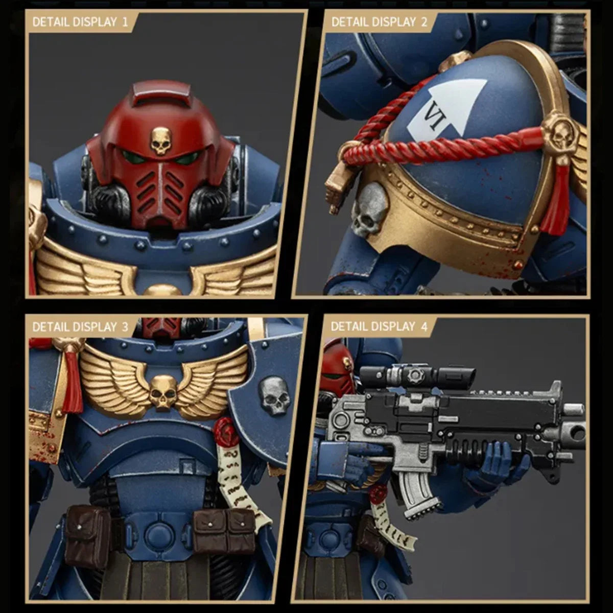 JOYTOY Warhammer 40K Action Figure 1/18 Uitramarines Lieutenant Titus Action Figure Gadriel Brother Chairon Joint Movable Model