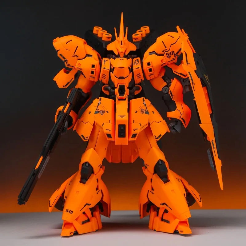In-Stock RG 1/144 Sazabi HermèS Orange Assembly Posable Model Kit Action Figures Collecting Ornaments Plastic Models Toys Gifts