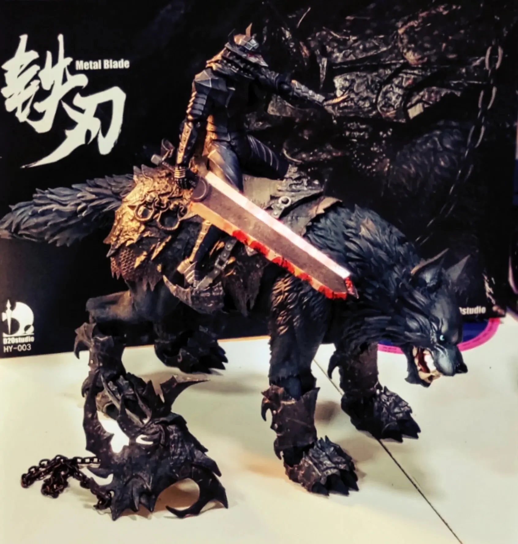 D20 Studio 1/12 Scale Soldier Dolls Scene Decorations Fierce Giant Wolf Mount Iron Blade For 6" 7 "Action Figure Body