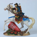 Japanischer Samurai auf Pferd Bogenschießen Statue Handbemalter Krieger Skulptur Asiatische Kulturelle Wohndekoration Ornament Wohnzimmer Deko