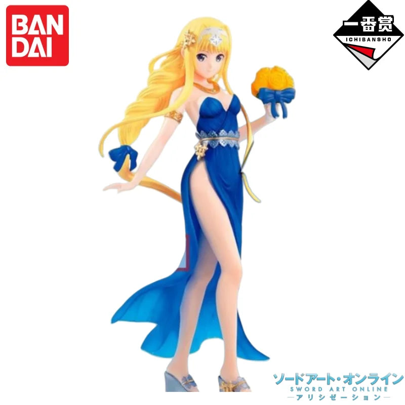 Original Bandai Banpresto Anime Characters Sword Art Online Yuuki Asuna Alice Pretty Collectible Ornaments Model Toys Garage