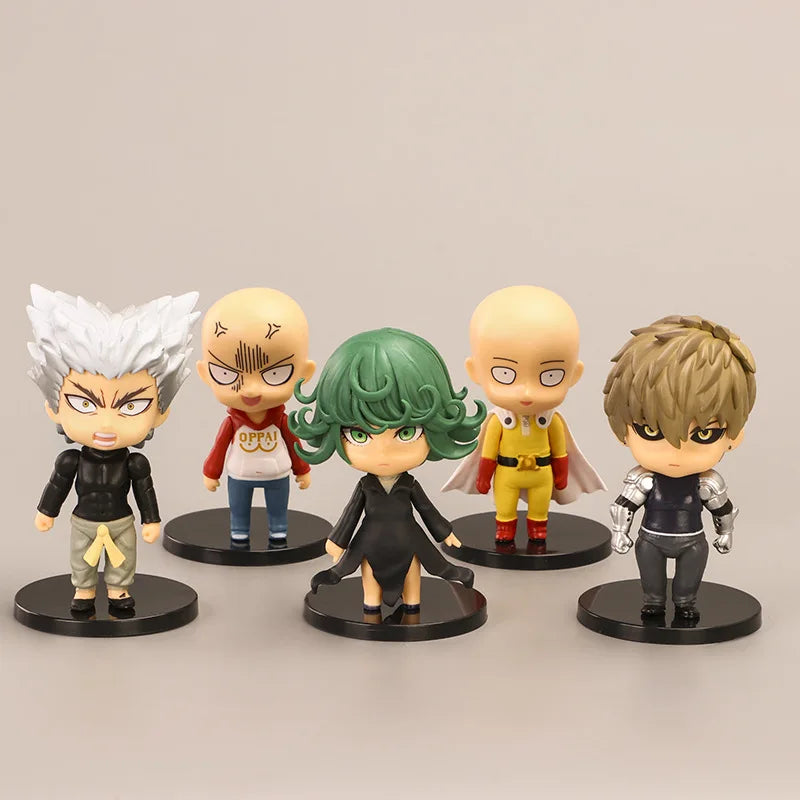 5Pcs/Set 8.5CM Figure Q Version Anime ONE PUNCH-MAN Saitama Tatsumaki Standding Model Dolls Toy Gift Collect PVC Material