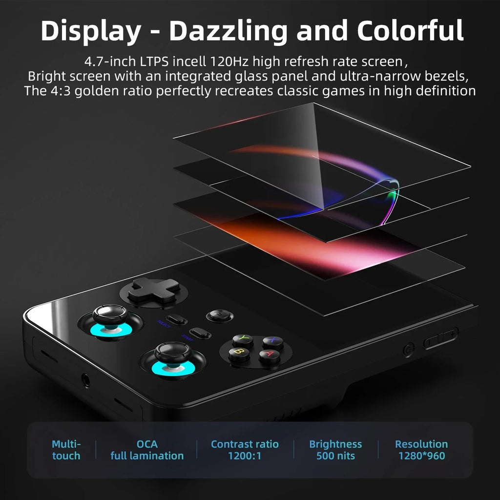 ANBERNIC RG477V Retro Handheld Game Console 4.7-inch LTPS 64 Bit Game Player Dimensity 8300 Online Multiplayer Streaming RG 477V