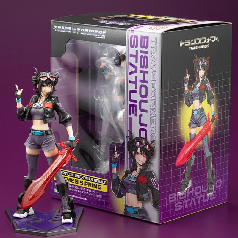 Original Kotobukiya Bishoujo Dark Optimus Prime Anime Figure PVC 23.5CM Collectible Model Satuette Ornament Gift