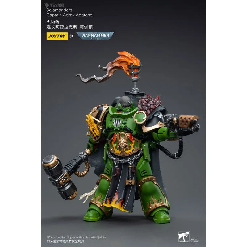 JOYTOY Genuine JOYTOY X Warhammer 40K Series Captain Adrax Agaton of The Astat Fire Lizard Company 1/18 Movable Model Boy's Gift