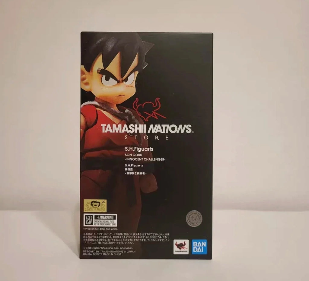 BANDAI DRAGON BALL TAMASHII NATIONS STORE S.H.Figuarts Son Goku INNOCENT CHALLENGER Action Figure Model Collector Figurine Toys