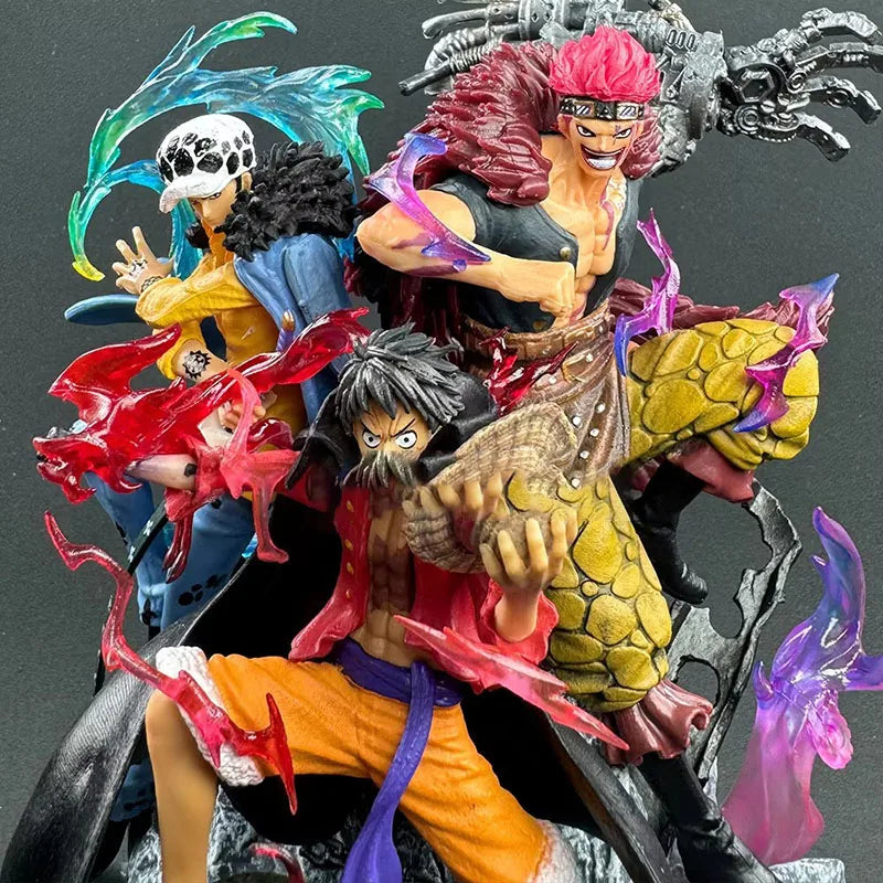 Genuine Three Captain Anime Figure Kid Law Luffy Action 20cm Pvc Statue Desktop Decoration Collection Model In Stock
