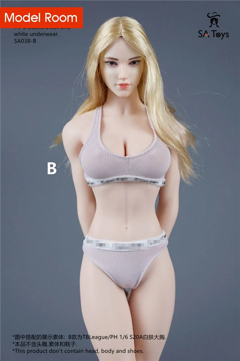 SA038 1/6 Scale Classic Underwear Sport Yoga Vest and Underpants Set Soldier Clothes Model Fit 12'' Action Figure Body Dolls