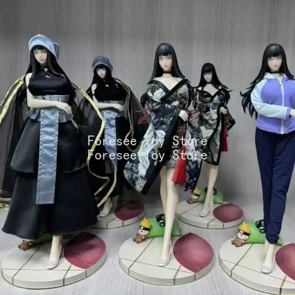 45cm Hyuga Hinata 3 Sets Clothes Figure NARUTO Anime Figures Resin Collection Desktop Ornament Decoration Best Gift for Children