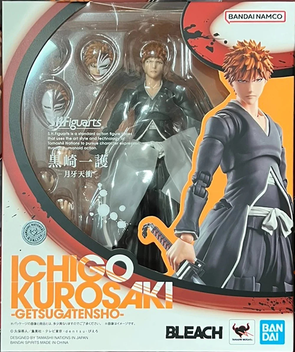 In stock Bandai  S.H.Figuarts Ichigo Kurosaki - Getsuga Tensho 15.5CM PVC Figure Highly Detailed Collectible Model Toy Gift