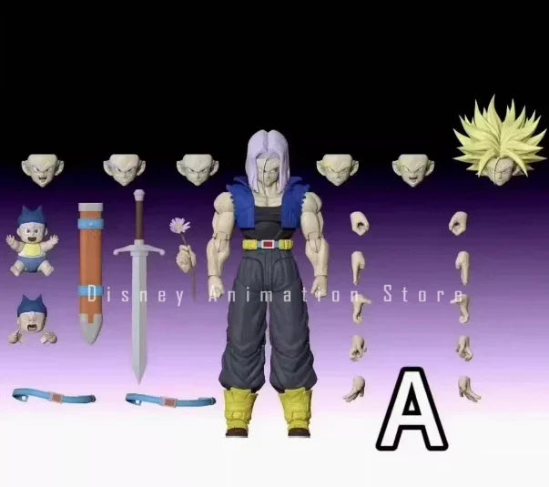 In Stock Original Tonsenarttoys Trunks Action Figure Shf Long Hair Battle Damage Movable Super Saiyan Trunks Vegeta Custom Hobby