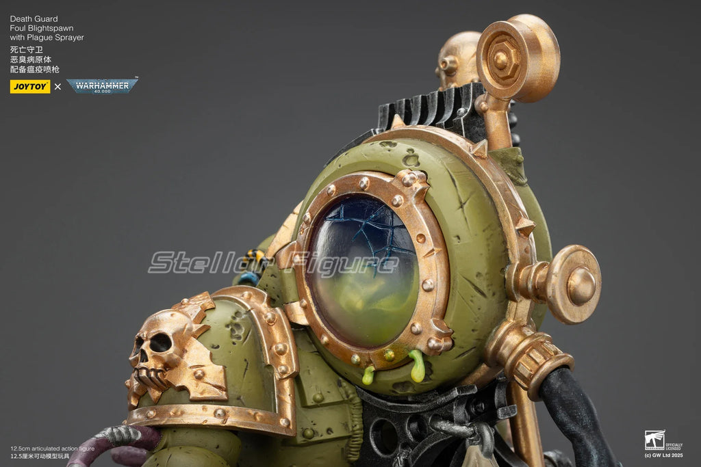 【SF】JOYTOY Warhammer 40K 1/18 Action Figure Death Guard Foul Blightspawn with Plague Spraye Model Toys Gifts Collection Ornament
