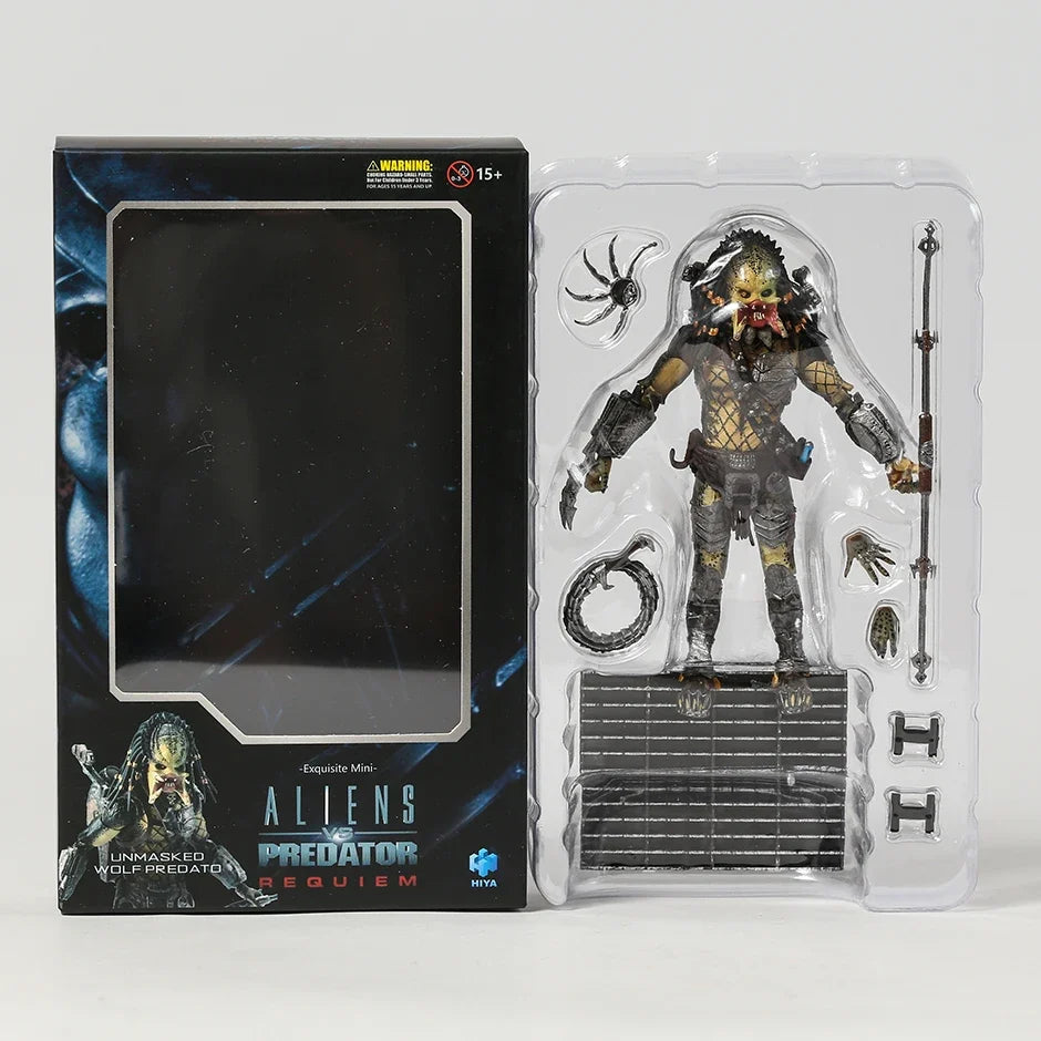 Hiya Toys AVP Unmasked Wolf Predator 1/18 Exquisite Mini Action Figure Model Toy