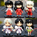 New Inuyasha Anime Figure Higurashi Kagome Miroku Sesshoumaru Action Figure Q Version Toys Pvc Model Doll  Gifts for Kids