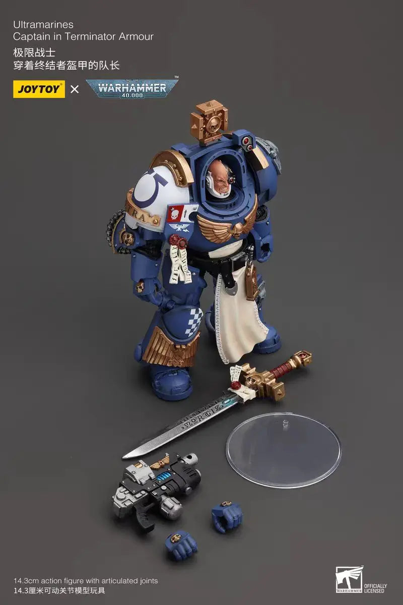 【In Stock】JOYTOY Warhammer 40K Ultramarines Captain in Terminator Armour 1/18 Action Figures Models Toys