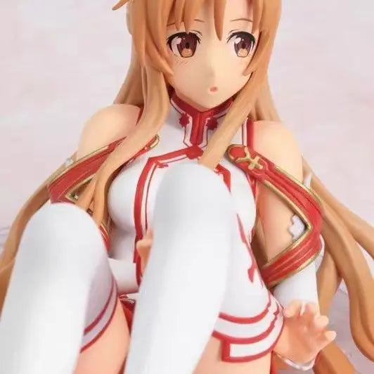 7cm Sword Art Online Yuuki Asuna Lying Posture Anime Figure Model Statue Boys Collection Desktop Decoration Ornament Toys Gifts