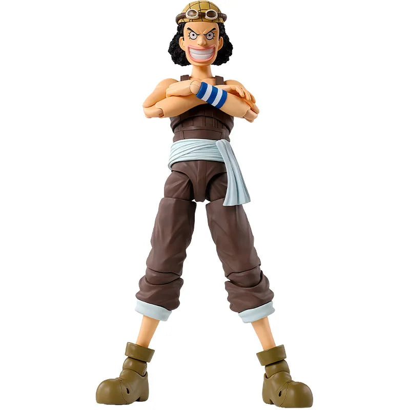 In Stock Genuine Bandai One Piece Model Kit SHF Usopp Romance Dawn Anime Action Figure Collection Finished Model Boys Toys Gifts