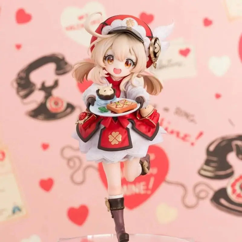 Crimson Knight Klee Gk Action Figure Game Periphery Desktop Ornament 16cm Cute Coffee Shop Dessert Toy Collection Model Gift