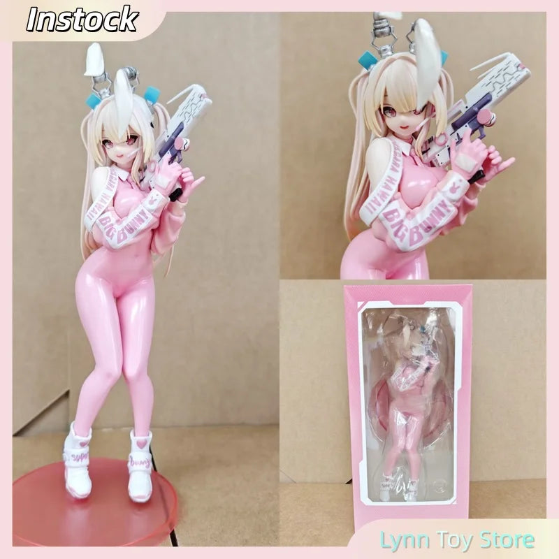 Superbunny Pink Anime Statue Cute Girl Figurine Trendy Decorative Collectible Artwork High-Quality Handmade Gift For Girls