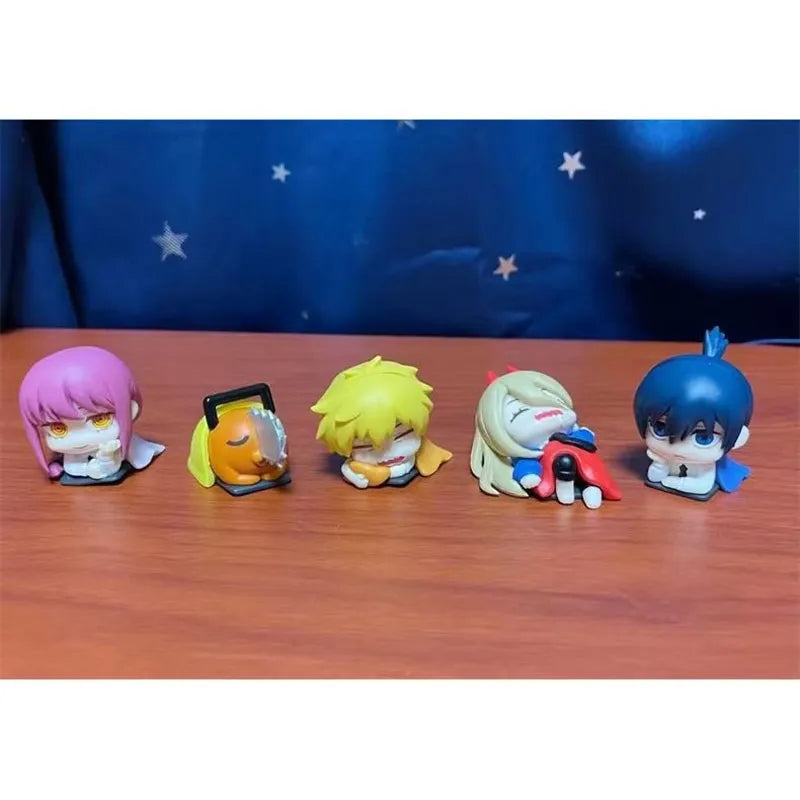 Anime Chainsaw Man Denji Figure Sleeping Position Pochita Power Makima Figure Q Verision Reze Collectile Toy Hayakawa PVC