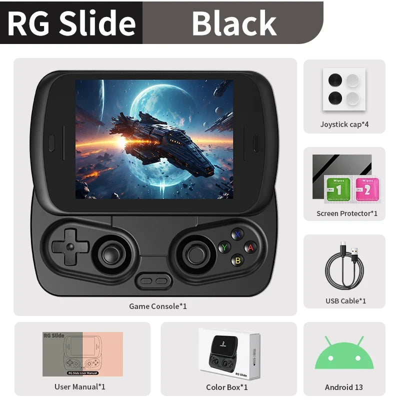 Anbernic RG Slide Handheld Game Console 4.7-inch LTPS In-Cell Screen Android 5000mAh Video Gaming Player Supports 1080p-Port Out