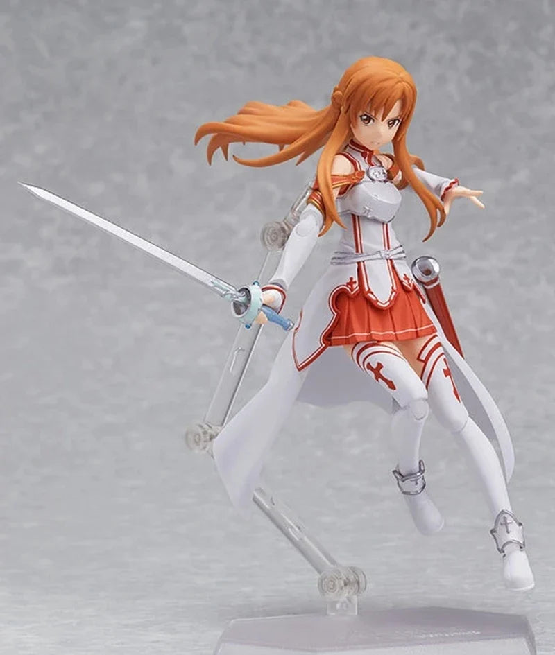 15CM Anime Figure Sword Art Online Yuuki Asuna Action Figure Standing Figure Toy with Action Face Swap PVC Collectible Gift