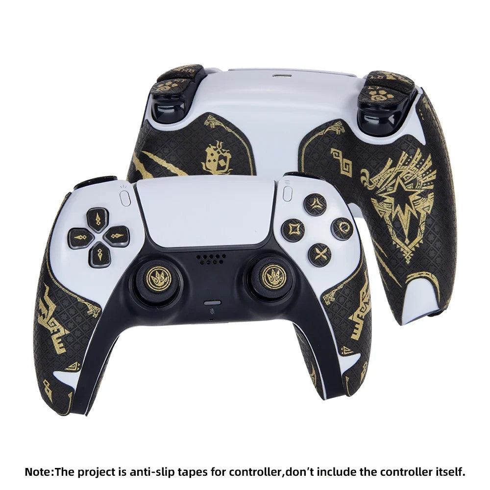 FINALORD Controller Performance Grip Tape Compatible With PS5 DualSense Wireless Gaming Handle,Buttons,Non-Slip Tape(Gold)