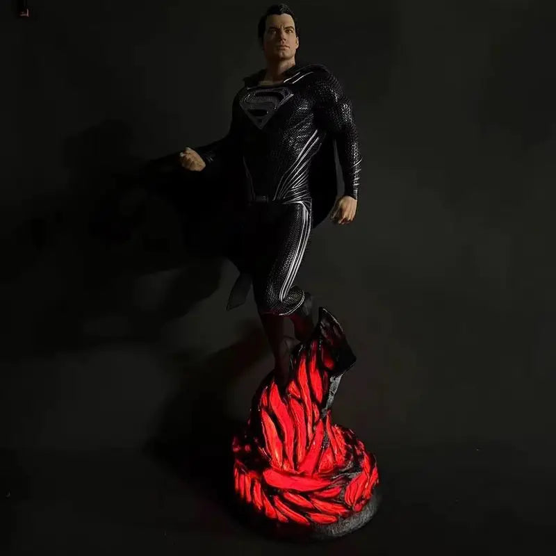 Justice League Black Superman 1/4 Large Size Action Figure Statue Iron Man Full Body Toy for Living Room Trending Plaything