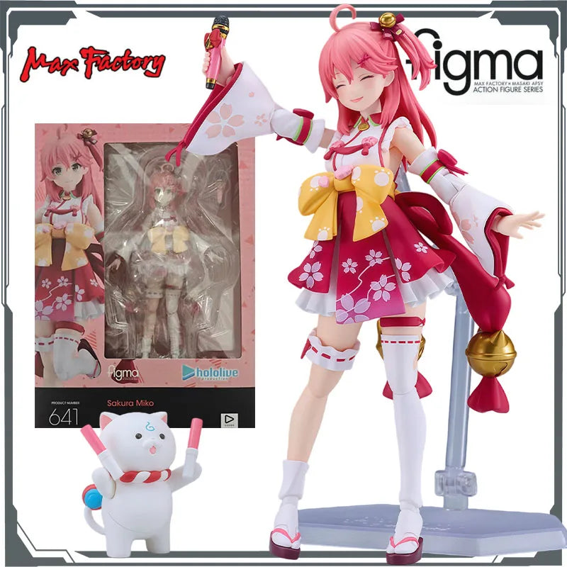 Max Factory Original Figma Hololive Sakura Miko Anime Action Figures Toys for Boy Christmas Gift Collectible Model Ornaments