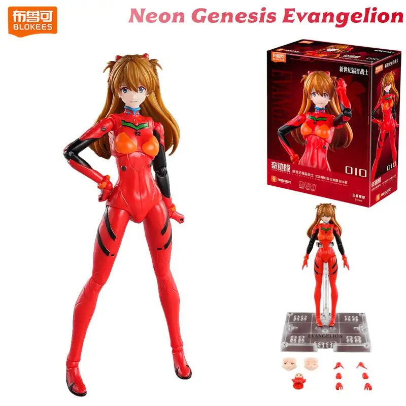 Original BLOKEES Neon Genesis Evangelion EVA-01 Miracle Edition Mari Rei Ayanami Battle Suit Anime Figure Toys Halloween Gift