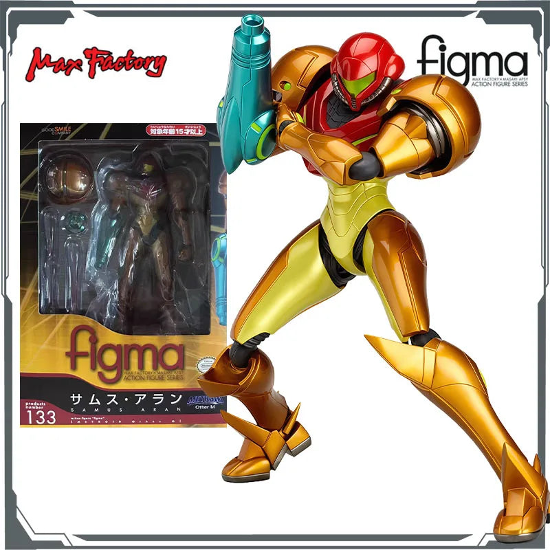 Max Factory Original Figma Another M Samus Aran Anime Action Figures Toys for Boys Christmas Gift Collectible Model Ornaments