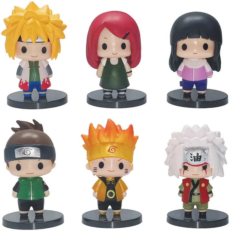 6pcs/set 12cm Anime Naruto Shippuden Hinata Sasuke Itachi Kakashi Gaara anime figure Q Version PVC Figures Toys Dolls Kid Gift