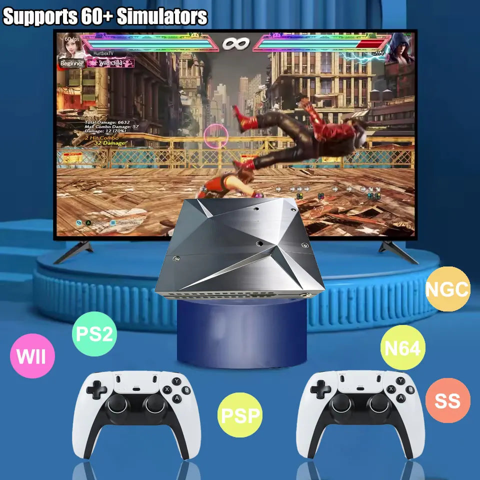 Loaded 70000+ Games 2TB P88 Retro Game Console for Wii PS2 DC PSP GAMECUBE Plug-and-Play On TV Win11&Batocera39 Children's Gift
