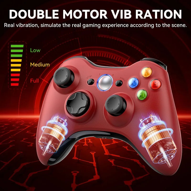 Gamepad For Xbox 360/Slim/Window 7/8/10 2.4G Wireless Controller Gaming Joystick 6-Axis Gyro Dual Vibration Game Remote Control