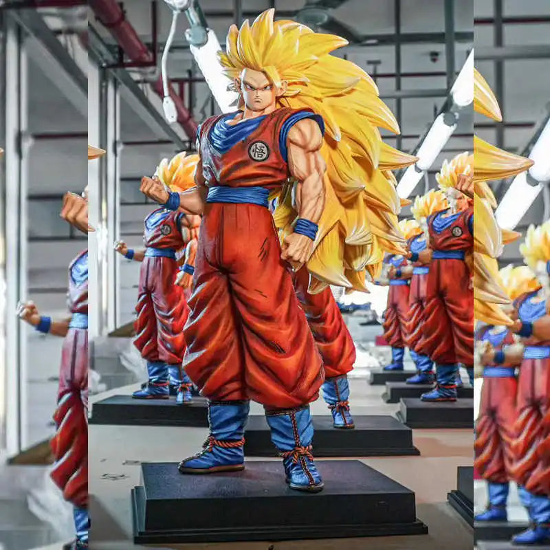 New 54cm JT 2% SSJ3 Goku Action Figures Large Size PVC Exquisite Anime Static Statue GK Collectable Model Toys Desktop Deco Gift