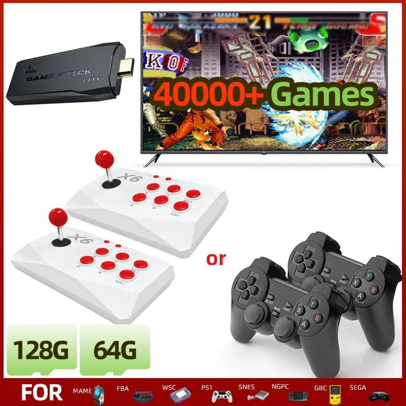 Arcade Video Game Console 4K HD Retro Games Stick For Mame FBA PS1 Arcade Emulator With Dual Joystick