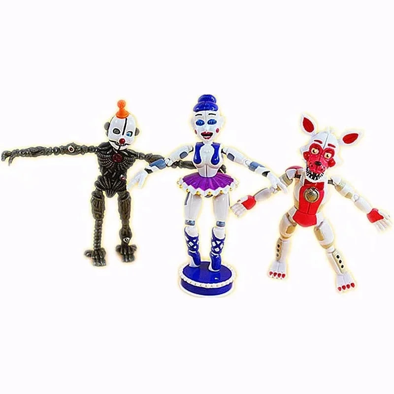 5 Pcs/Set Midnight Toy Bear Game Funtime Foxy Sister Location Horror Doll Lightening Movable Joint Toys