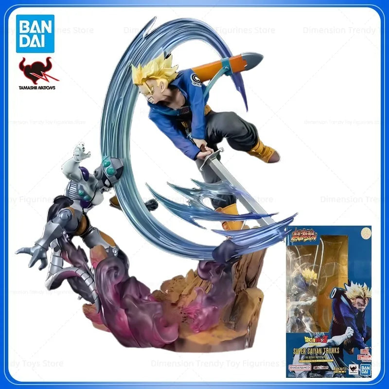 In Stock Bandai Original Figuarts ZERO The Second Super Saiyan Anime Dragon Ball Z Trunks Frieza Action Figure Model Toy Tou DT