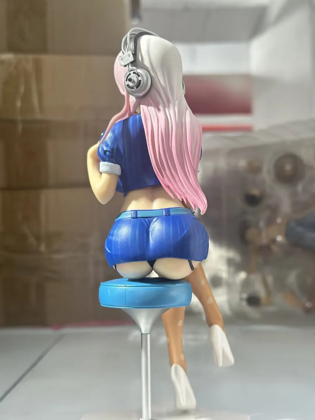 18CM Anime Super Sonico Figure Sitting Position Animation Model Toys Gifts Collection Desktop Decorations Ornaments 1/7 Ol Ver