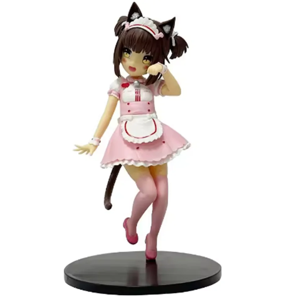 18CM Cat Maid Anime NEKOPARA Figure Chocolates Vanilla Cute Pretty Cat Style Model PVC Static Child Toys Collectible Gift Doll